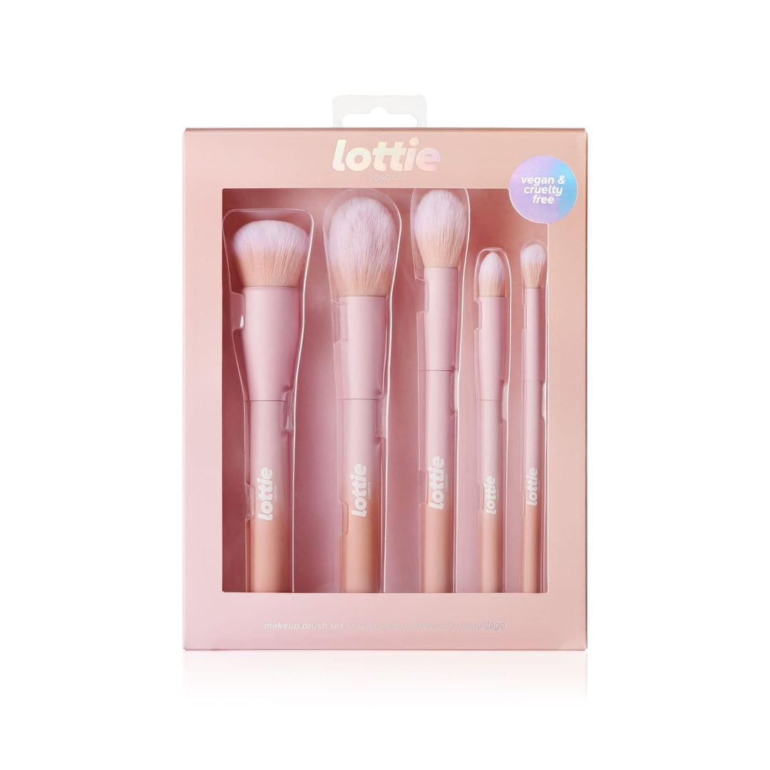 Lottie London 5 Piece Essential Makeup Brush Set Synthetic