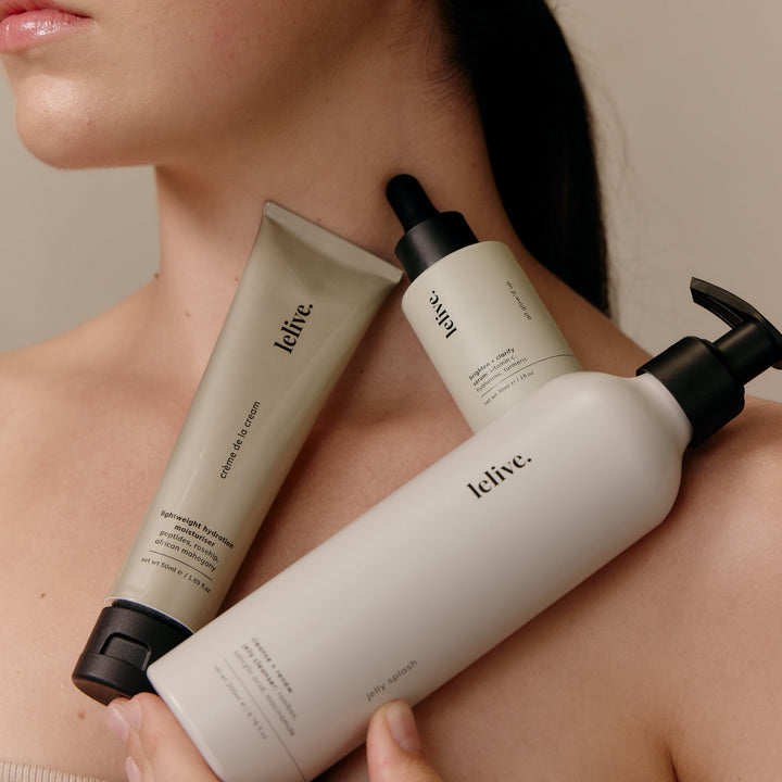 lelive. 3-Step Routine Clarify, Brighten + Glow Skincare Set