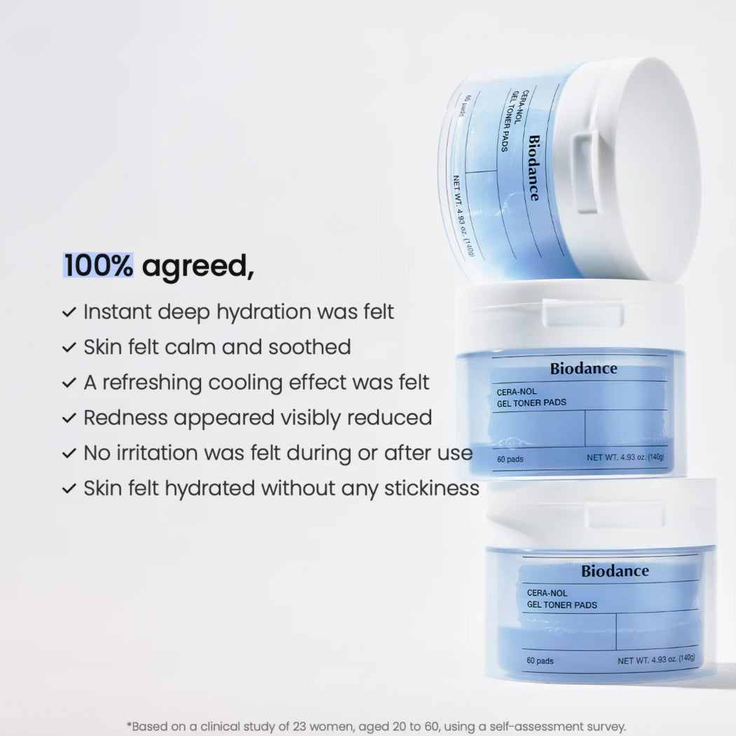 Biodance Cera-nol Gel Toner Pads 60 Count Jar