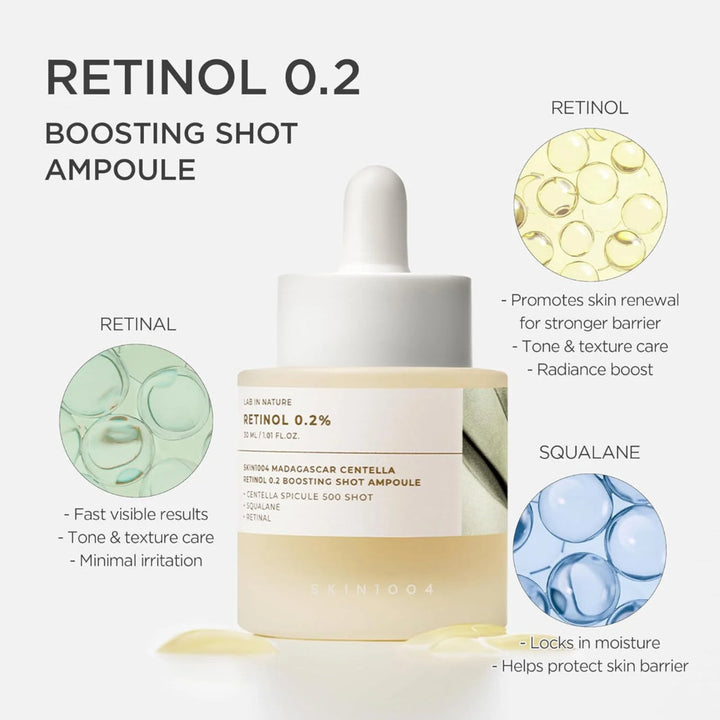 SKIN1004 Madagascar Centella Retinol 0.2 Boosting Shot Ampoule 30ml