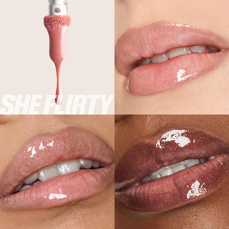 Huda Beauty Icy Nude Faux Filler Gloss High-Shine Lip Gloss
