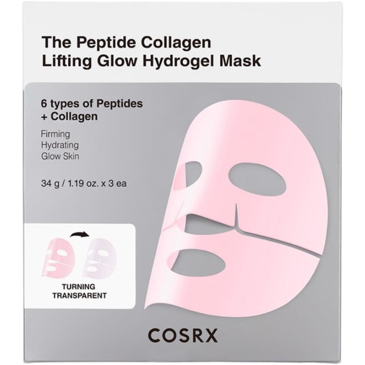 COSRX The Peptide Collagen Lifting Glow Hydrogel Mask 3 Pack
